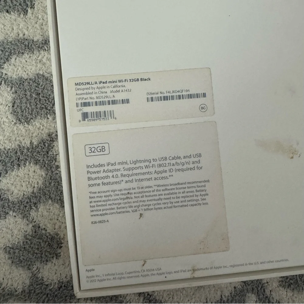 iPad Mini 32GB Empty Box
